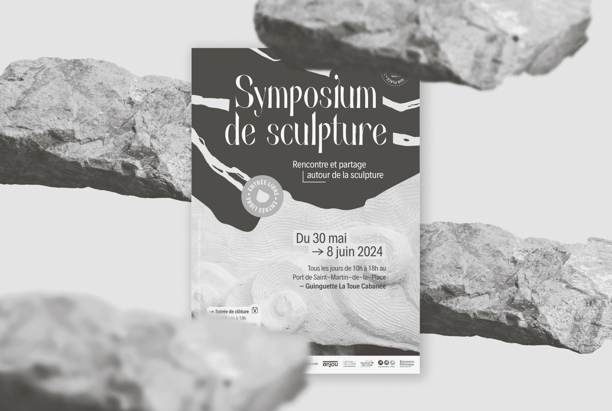 Projet graphiste indépendante : Affiche du Symposium de sculpture 2024 organisé par Artglodyte.